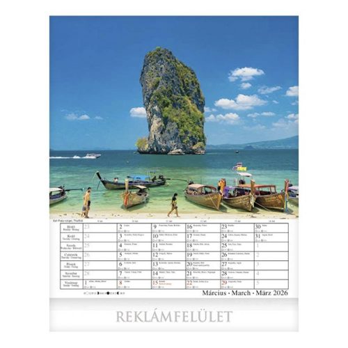 Falinaptár CSG 300x340mm álló Tengerpartok 2026.