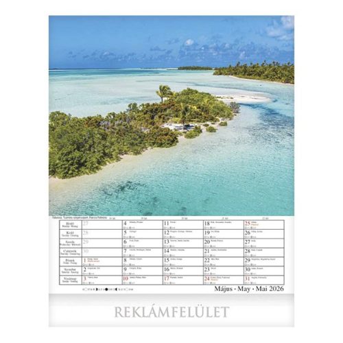 Falinaptár CSG 300x340mm álló Tengerpartok 2026.