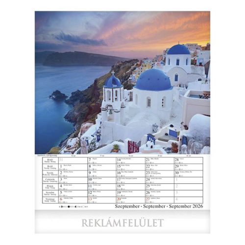 Falinaptár CSG 300x340mm álló Tengerpartok 2026.