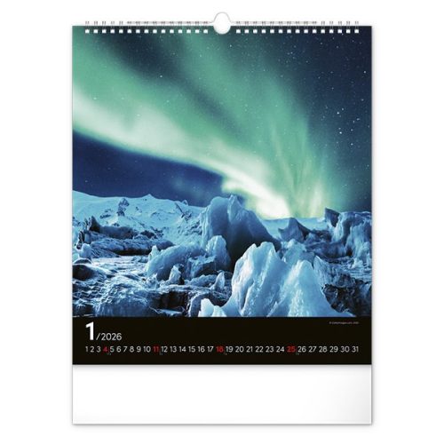 Falinaptár REALSYSTEM 300x340mm álló Aurora Borealis 2026.