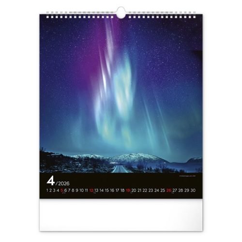 Falinaptár REALSYSTEM 300x340mm álló Aurora Borealis 2026.