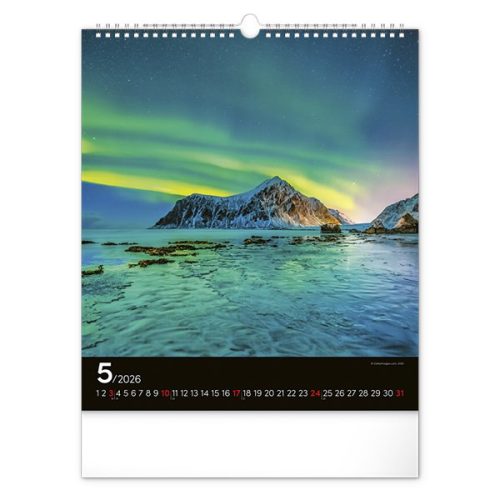 Falinaptár REALSYSTEM 300x340mm álló Aurora Borealis 2026.