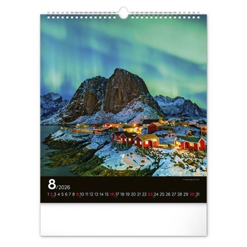 Falinaptár REALSYSTEM 300x340mm álló Aurora Borealis 2026.