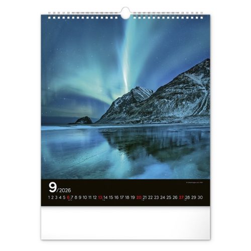 Falinaptár REALSYSTEM 300x340mm álló Aurora Borealis 2026.