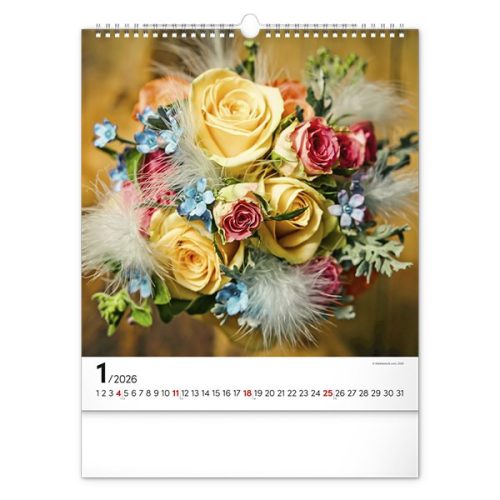 Falinaptár REALSYSTEM 300x340mm álló Flowers 2026.