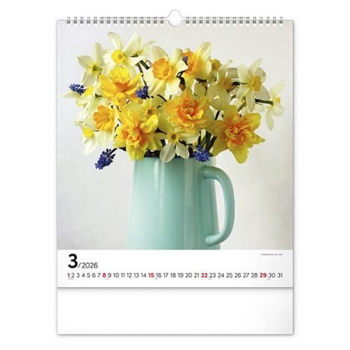 Falinaptár REALSYSTEM 300x340mm álló Flowers 2026.