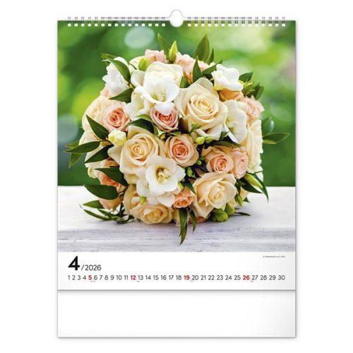 Falinaptár REALSYSTEM 300x340mm álló Flowers 2026.