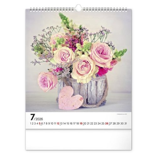 Falinaptár REALSYSTEM 300x340mm álló Flowers 2026.