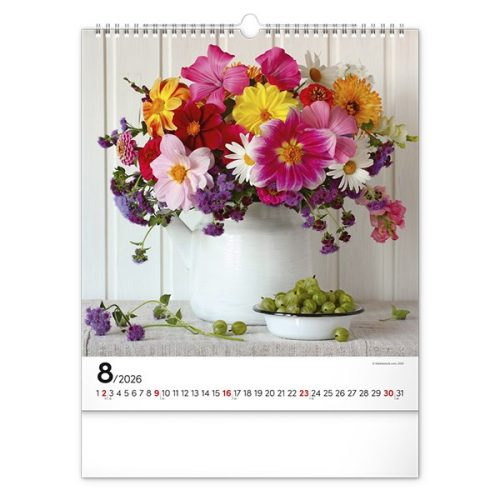 Falinaptár REALSYSTEM 300x340mm álló Flowers 2026.