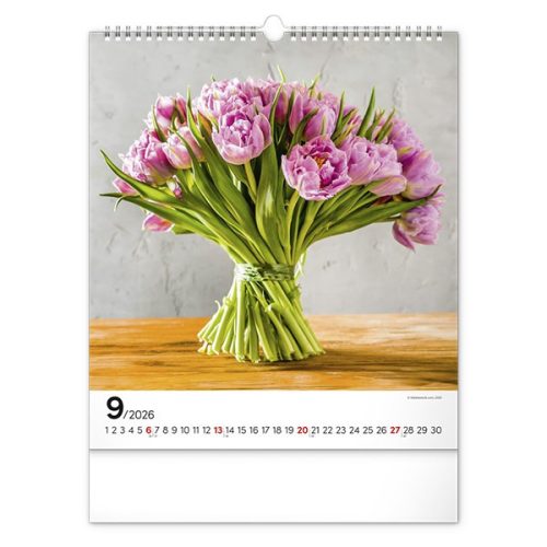 Falinaptár REALSYSTEM 300x340mm álló Flowers 2026.