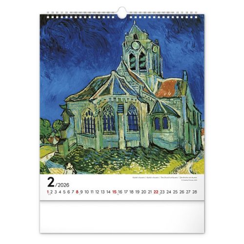 Falinaptár REALSYSTEM 300x340mm álló Vincet van Gogh 2026.