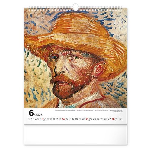 Falinaptár REALSYSTEM 300x340mm álló Vincet van Gogh 2026.