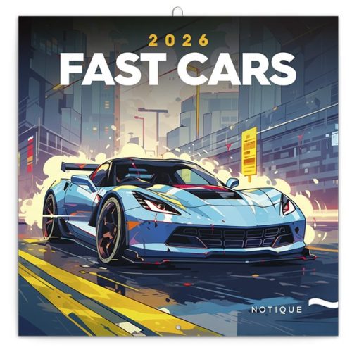 Lemeznaptár REALSYSTEM 300x300mm Fast cars 2026.