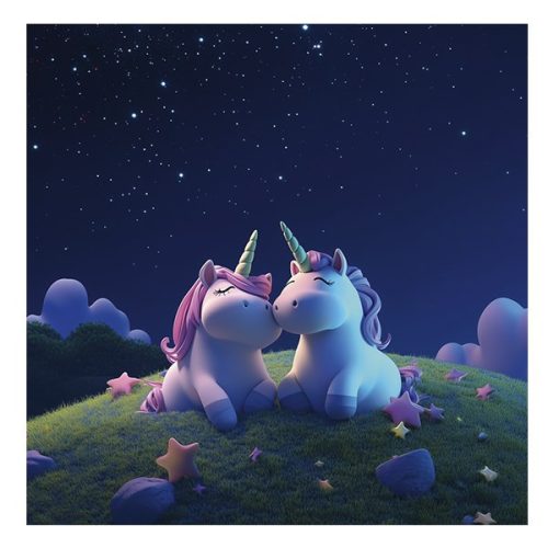 Lemeznaptár REALSYSTEM 300x300mm Happy Unicorns 2026.