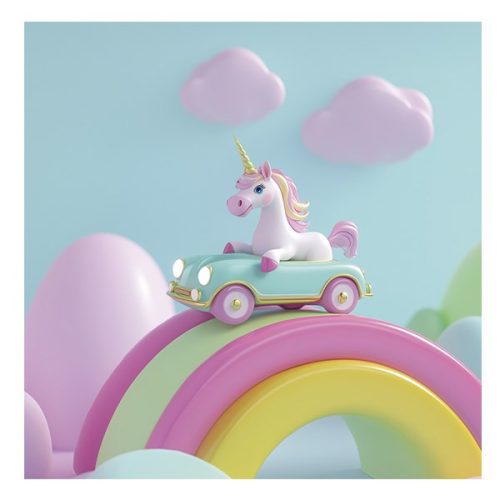 Lemeznaptár REALSYSTEM 300x300mm Happy Unicorns 2026.