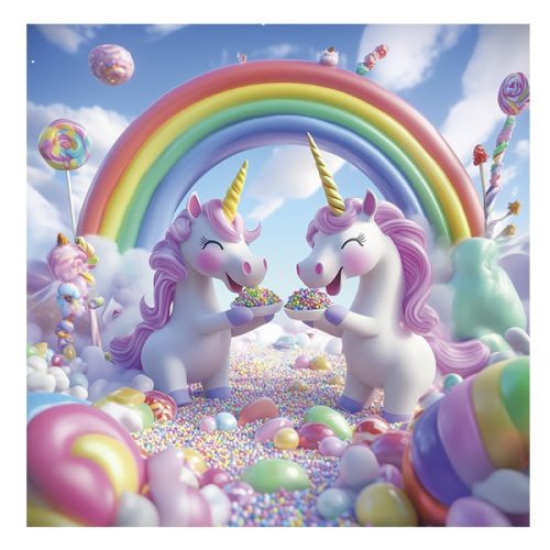 Lemeznaptár REALSYSTEM 300x300mm Happy Unicorns 2026.