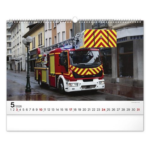 Falinaptár REALSYSTEM 480x330mm fekvő Fire trucks 2026.