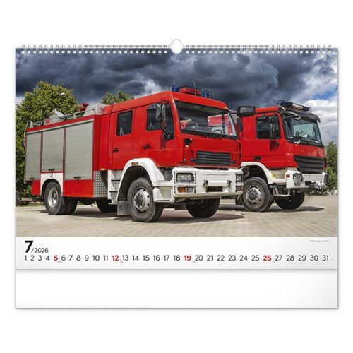 Falinaptár REALSYSTEM 480x330mm fekvő Fire trucks 2026.