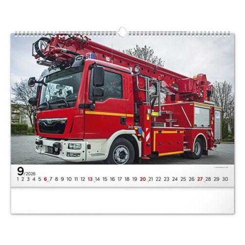Falinaptár REALSYSTEM 480x330mm fekvő Fire trucks 2026.