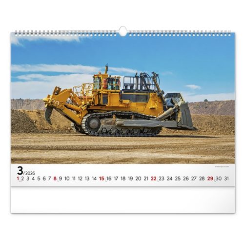 Falinaptár REALSYSTEM 480x330mm fekvő Heavy machines 2026.