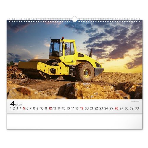 Falinaptár REALSYSTEM 480x330mm fekvő Heavy machines 2026.