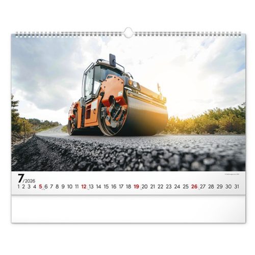 Falinaptár REALSYSTEM 480x330mm fekvő Heavy machines 2026.