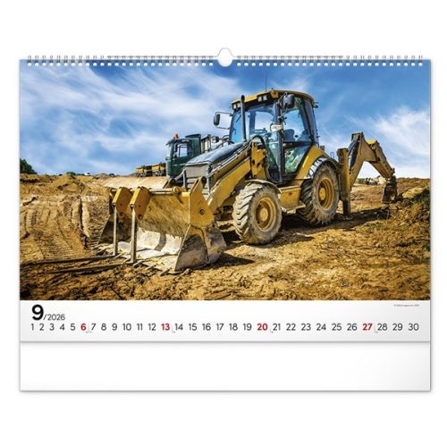 Falinaptár REALSYSTEM 480x330mm fekvő Heavy machines 2026.