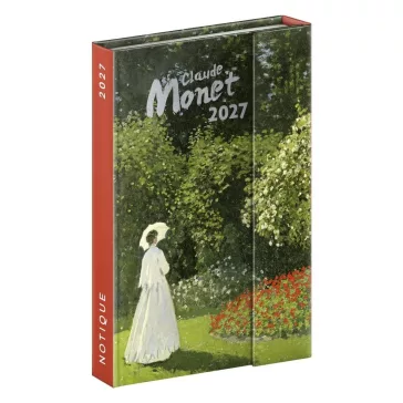   Határidőnapló REALSYSTEM 110x160mm heti sárga lapos márneses záródású Claude Monet 2027