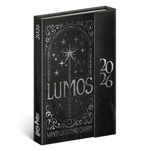 Határidőnapló mágnessel záródó REALSYSTEM 110x160mm heti sárga lapos Harry Potter 2026.