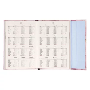   Határidőnapló REALSYSTEM 110x160mm heti sárga lapos márneses záródású Pink marble 2027
