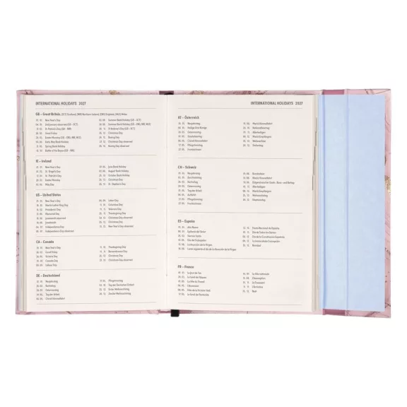 Határidőnapló REALSYSTEM 110x160mm heti sárga lapos márneses záródású Pink marble 2027 Határidőnapló REALSYSTEM 110x160mm heti sárga lapos márneses záródású Pink marble 2027