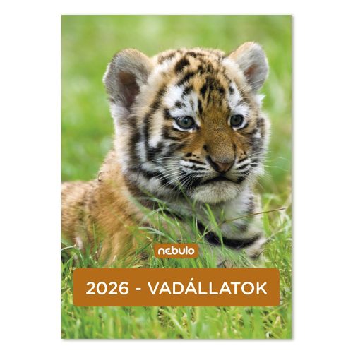 Falinaptár spirálozott NEBULO B/4 álló Vadállatok 2026.