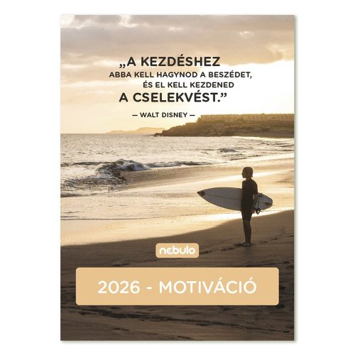 Falinaptár spirálozott NEBULO B/4 álló Motiváció 2026.