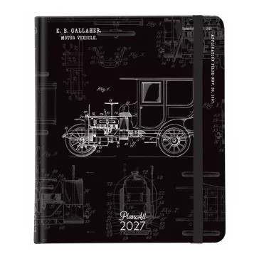   Határidőnapló PLANALL New Classic B/5 heti spirálos keményfedelű gumis Cut 2027