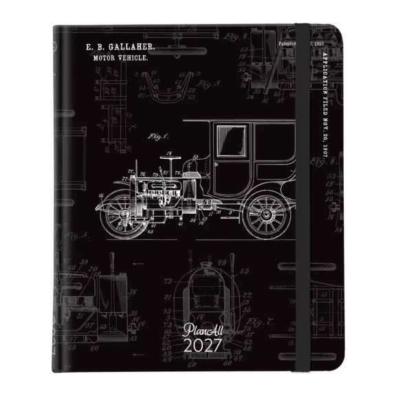Határidőnapló PLANALL New Classic B/5 heti spirálos keményfedelű gumis Cut 2027 Határidőnapló PLANALL New Classic B/5 heti spirálos keményfedelű gumis Cut 2027