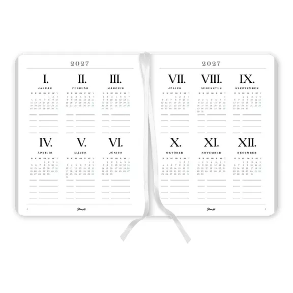 Határidőnapló PLANALL New Classic B/5 heti spirálos keményfedelű gumis Cut 2027 Határidőnapló PLANALL New Classic B/5 heti spirálos keményfedelű gumis Cut 2027