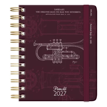   Határidőnapló PLANALL Midi B/6 heti spirálos keményfedelű gumis Dieline 2027
