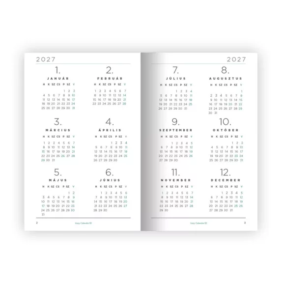 Határidőnapló LIZZYCALENDAR A/6 heti tűzött Superb 2027