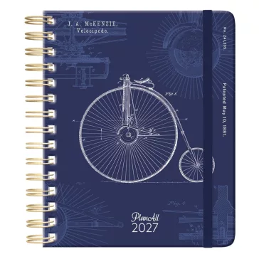   Határidőnapló PLANALL Classic B/5 heti spirálos keményfedelű gumis Blueprint 2027