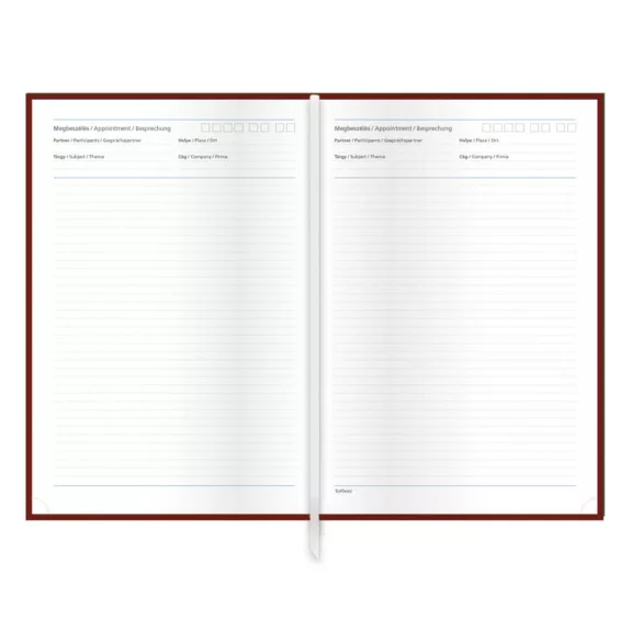 Tárgyalási napló TOPTIMER Traditional T162 B/5 fehér lapos fekete