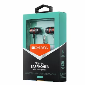 Fülhallgató CANYON CEP3R mikrofonos Black/Red