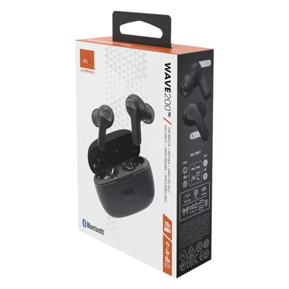Headset vezeték nélküli JBL Wave 200TWS Bluetooth fekete Headset vezeték nélküli JBL Wave 200TWS Bluetooth fekete