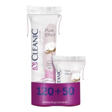 Háztartási vattakorong CLEANIC Pure effect 120+50 darabos