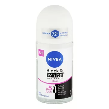 Izzadásgátló roll NIVEA B&W invisible clear 50 ml