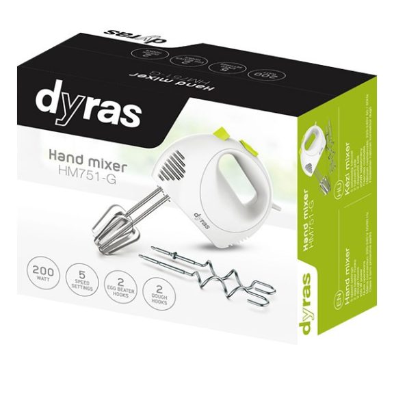 Kézi mixer DYRAS HM751-G fehér