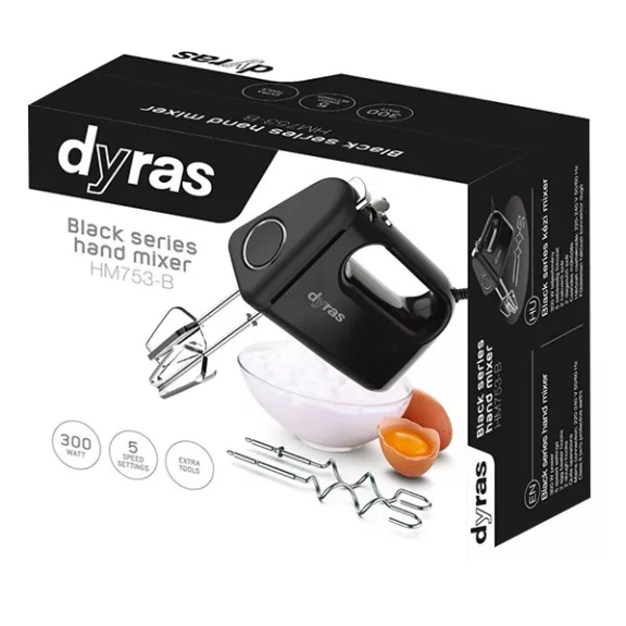 Kézi mixer DYRAS HM753-B fekete Kézi mixer DYRAS HM753-B fekete