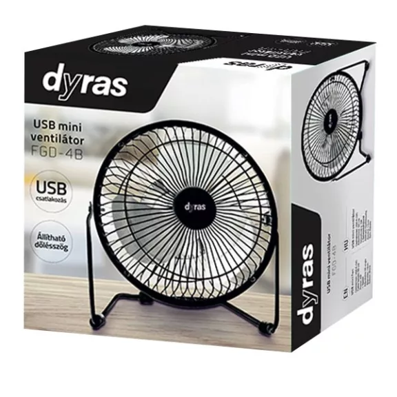 Ventilátor asztali DYRAS FGD-4B 14 cm 5W 1 fokozat fekete Ventilátor asztali DYRAS FGD-4B 14 cm 5W 1 fokozat fekete