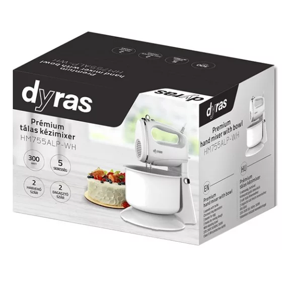 Konyhai robotgép DYRAS HM755ALP-WH 300W 4 keverőszár fehér