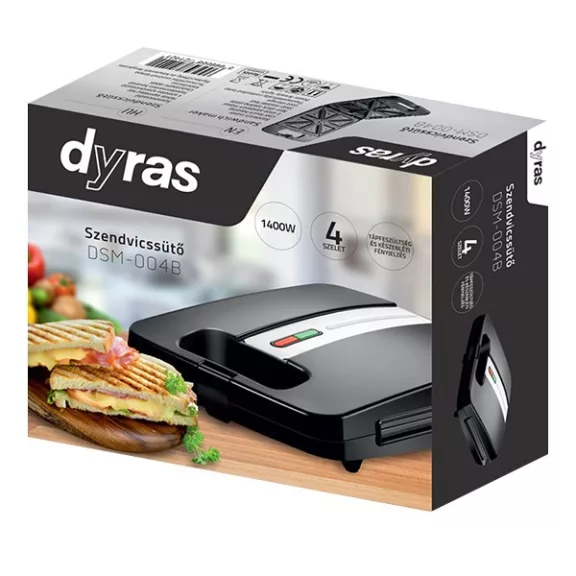 Szendvicssütő DYRAS DSM-004B fekete Szendvicssütő DYRAS DSM-004B fekete