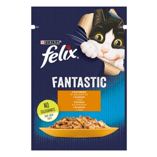 Állateledel alutasakos FELIX Fantastic macskáknak csirke aszpikban 85 g